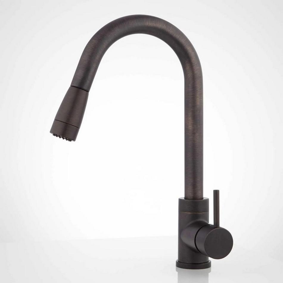 Finite Single-Hole Kitchen Faucet with Swivel Spout and Pull-Down Spray, , large image number 1