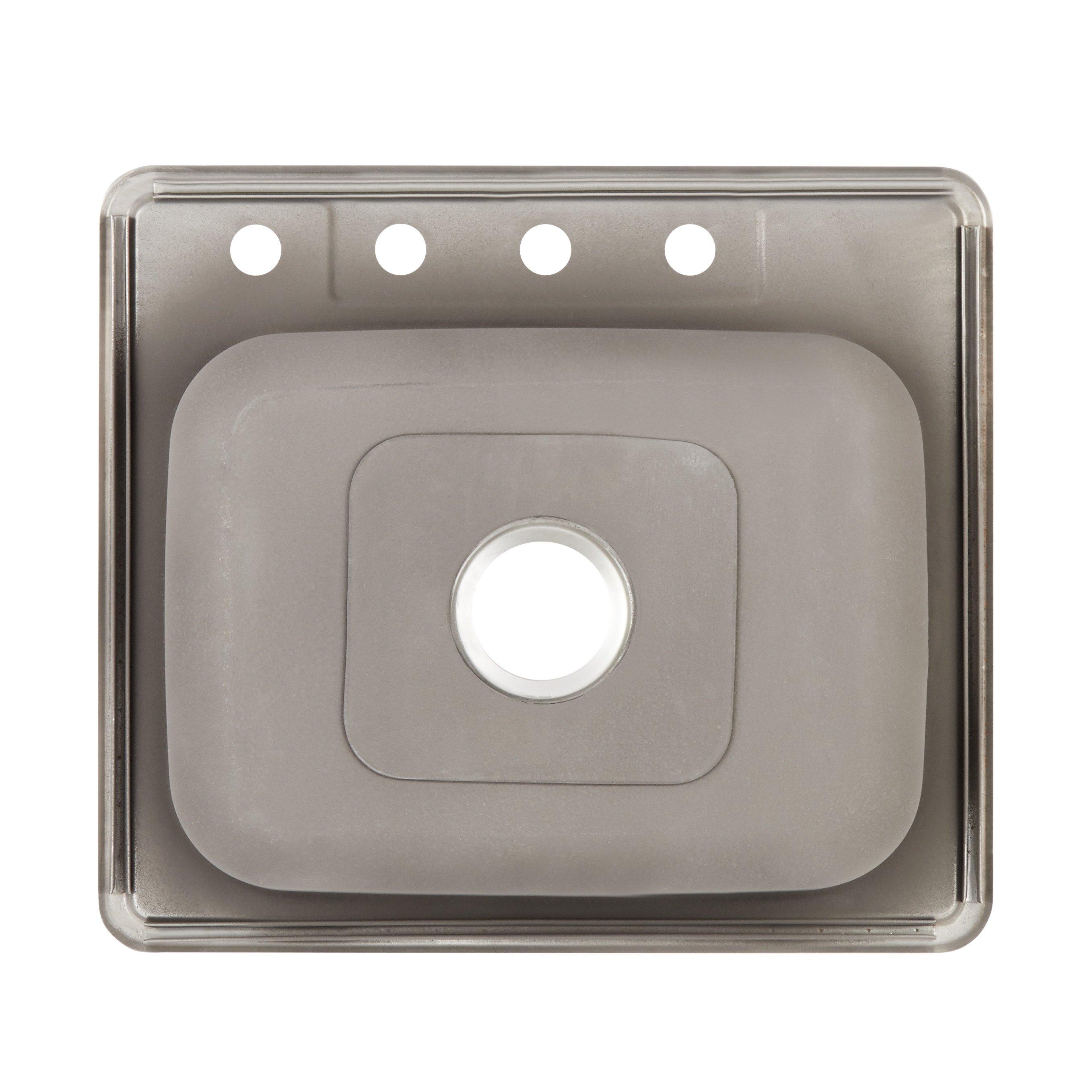 25 Infinite Rectangular Stainless Steel Drop In Sink Signature Hardware   318269 Drop In Sink SS Rectangular Bottom MV100 