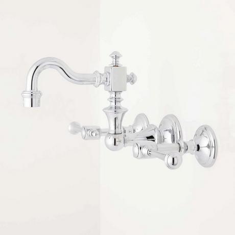 Vintage Wall-Mount Bathroom Faucet - Lever Handles