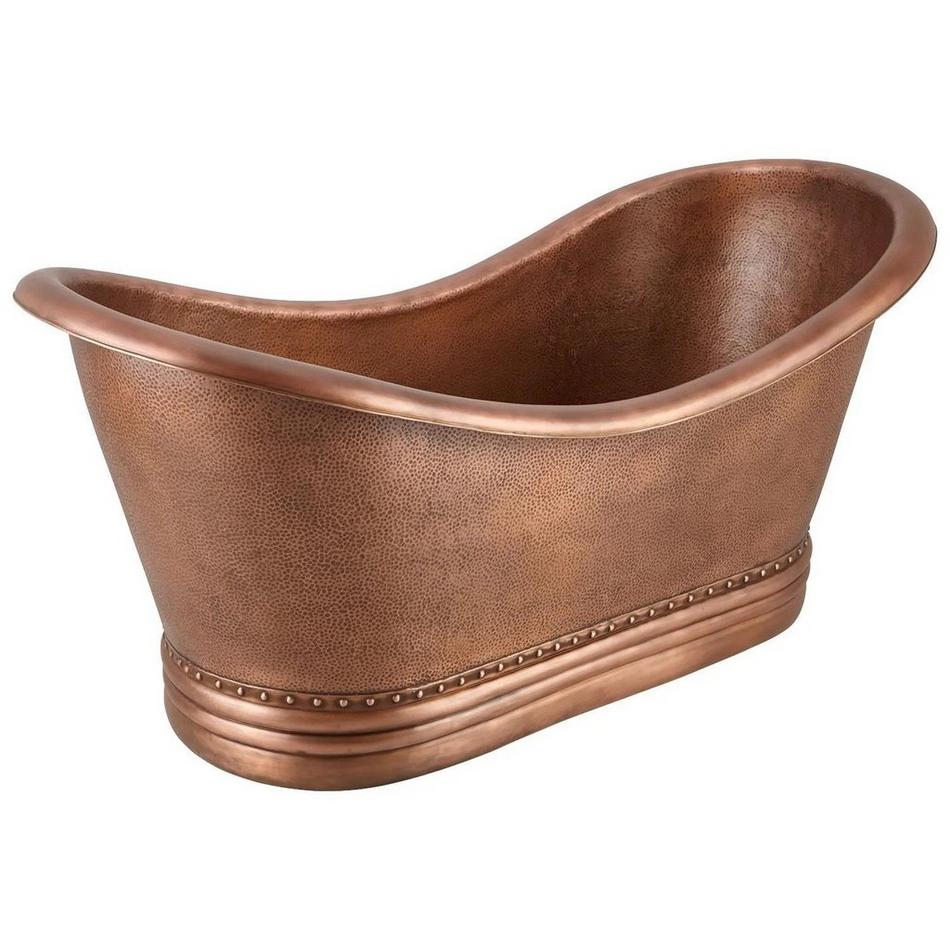 72" Paige Copper Double-Slipper Tub - Black Drain Kit, , large image number 3