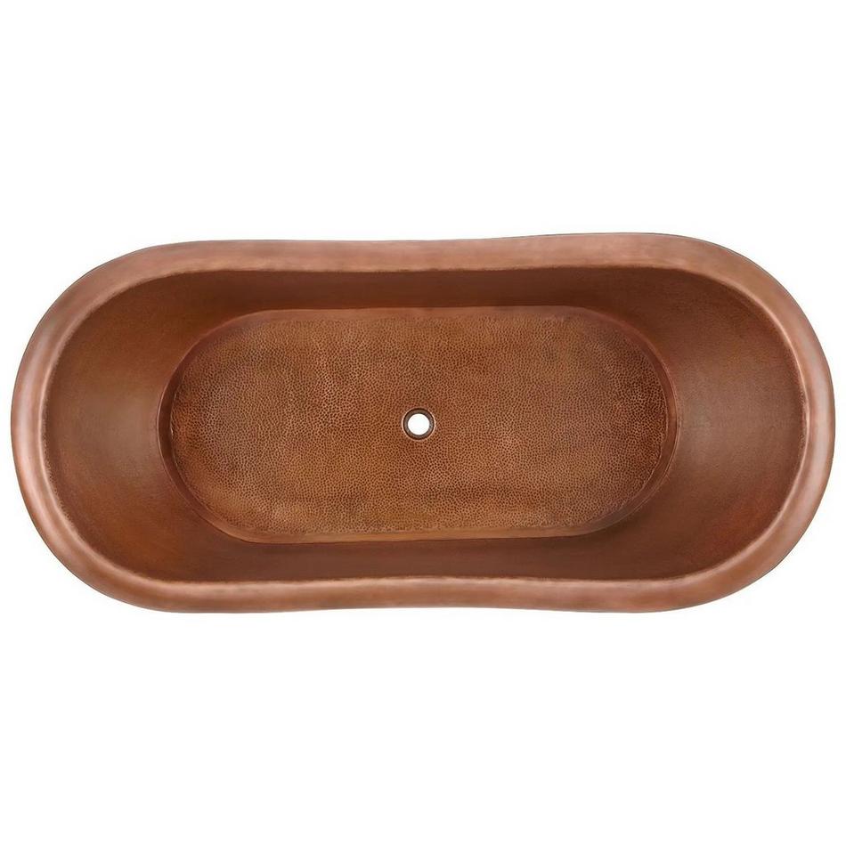 72" Paige Copper Double-Slipper Tub - Black Drain Kit, , large image number 2