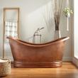 72" Paige Copper Double-Slipper Tub - Black Drain Kit, , large image number 0