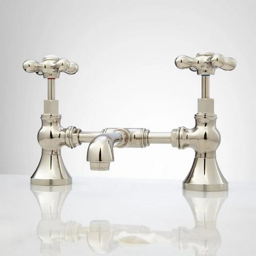 Monroe Bridge Bathroom Faucet - Cross Handles