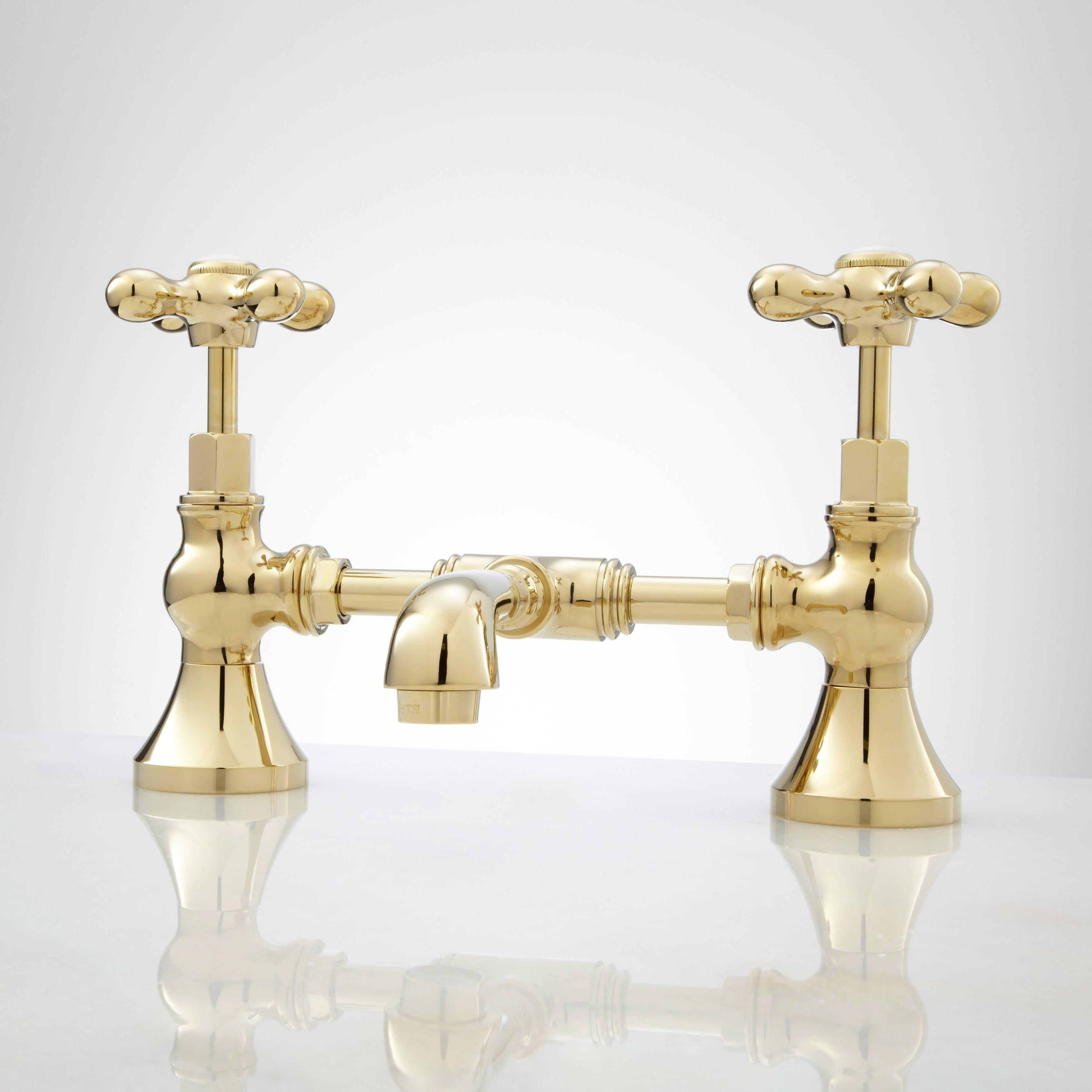 Monroe Bridge Bathroom Faucet - Cross Handles | Signature Hardware