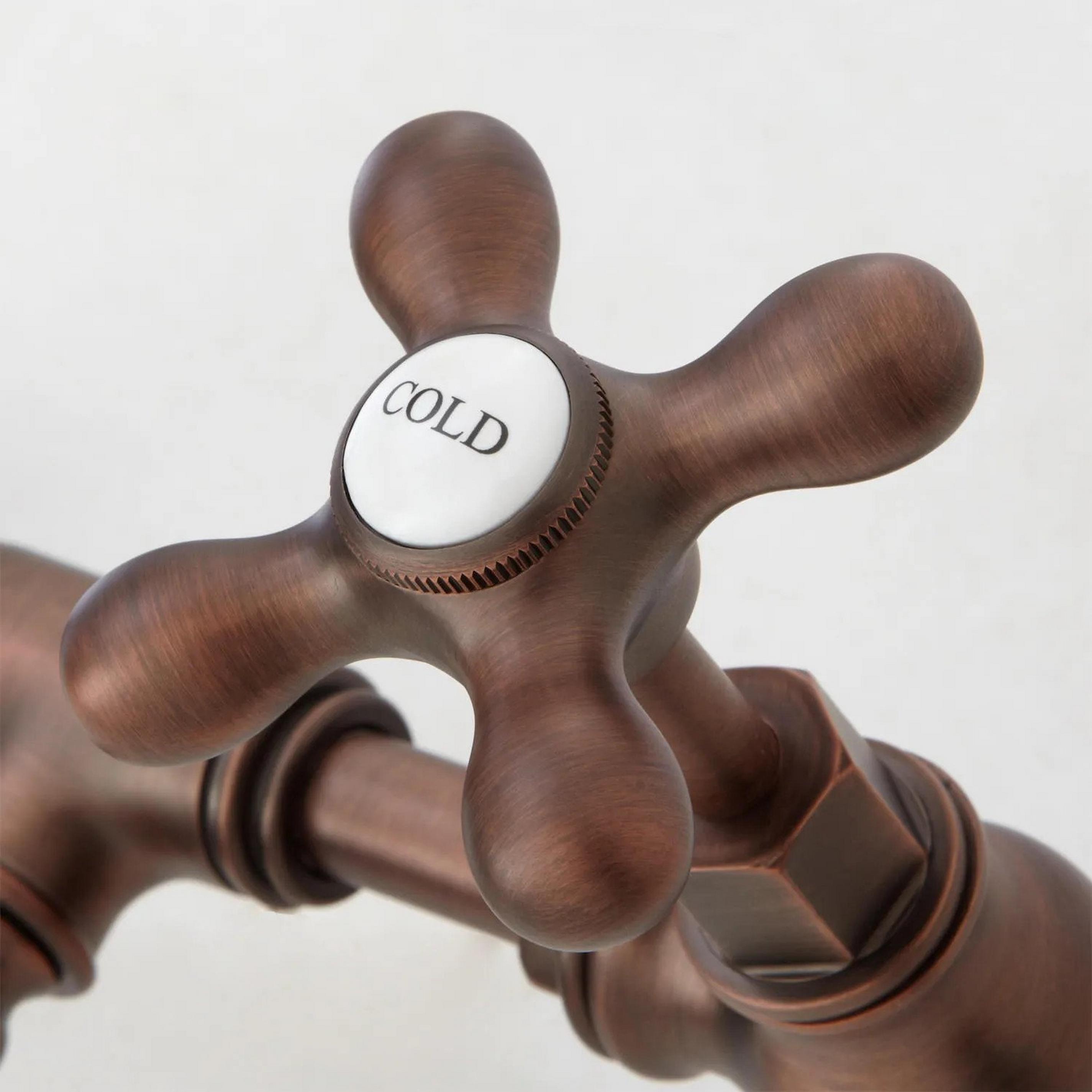 Monroe Bridge Bathroom Faucet Cross Handles Overflow Oil Rubbed