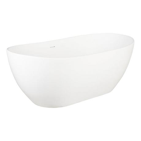71" Winifred Solid Surface Tub - Integral Overflow & White Drain - Matte Finish