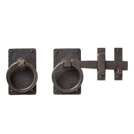 Cast Iron Ring Gate Rim Latch and Pull Set
