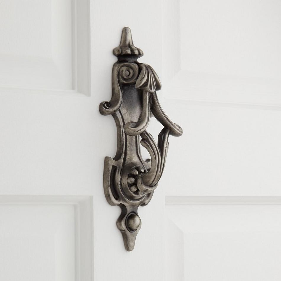 Cascade Cast Iron Door Knocker - Antique Pewter, , large image number 0