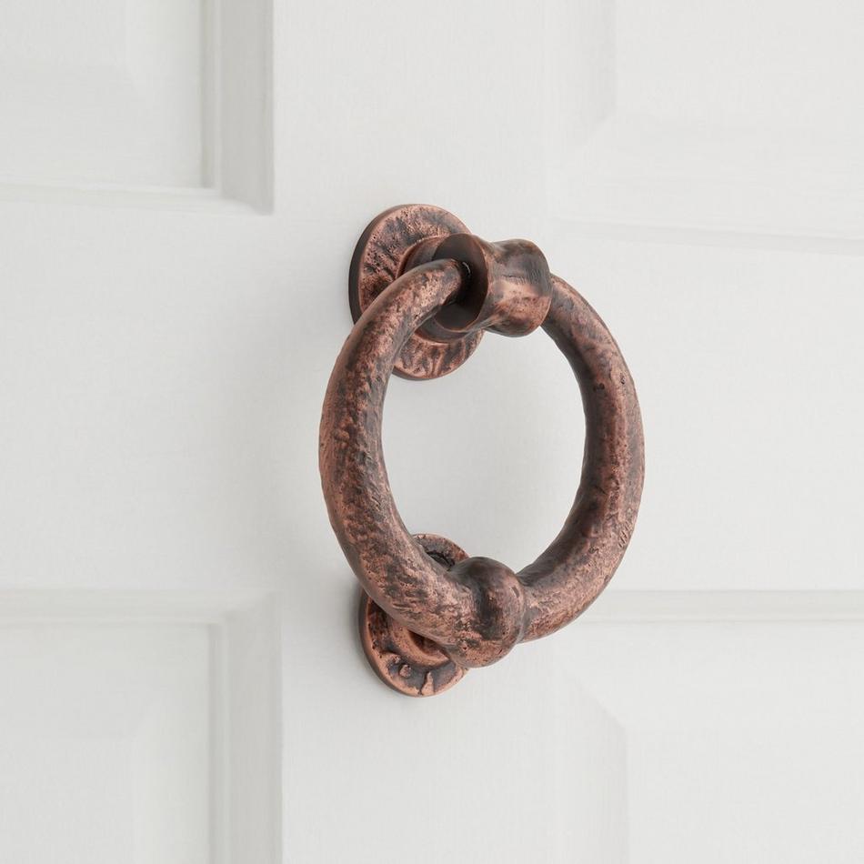 Solid Brass Deluxe Ring Door Knocker - Oil Rubbed Bronze, , large image number 0