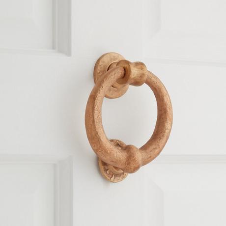Solid Bronze Deluxe Ring Door Knocker - Living Bronze