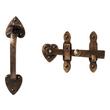 Solid Brass Heart Gate Rim Latch and Handle Set, , large image number 0