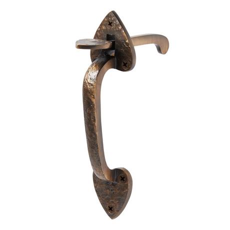 Solid Brass Heart Gate Rim Latch and Handle Set