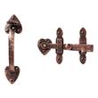 Solid Brass Heart Gate Rim Latch and Handle Set, , large image number 2
