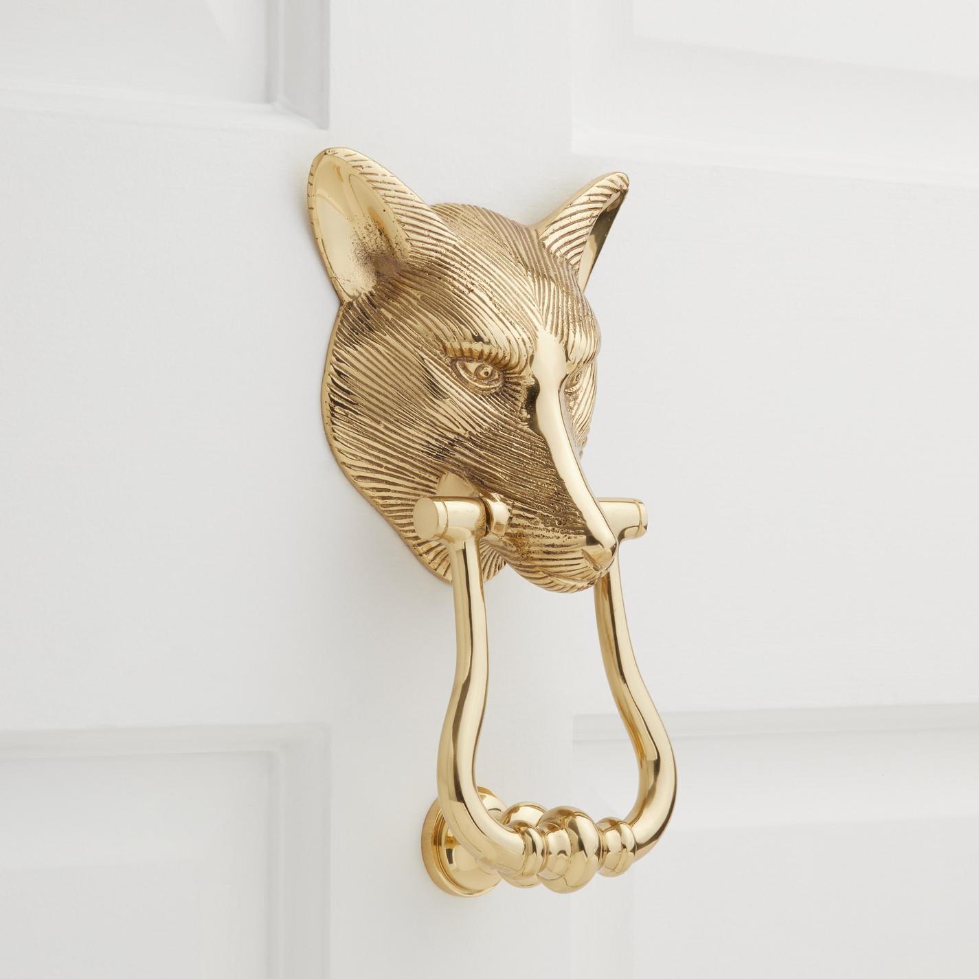 Brass Fox Door Knocker - Polished Brass | Signature Hardware