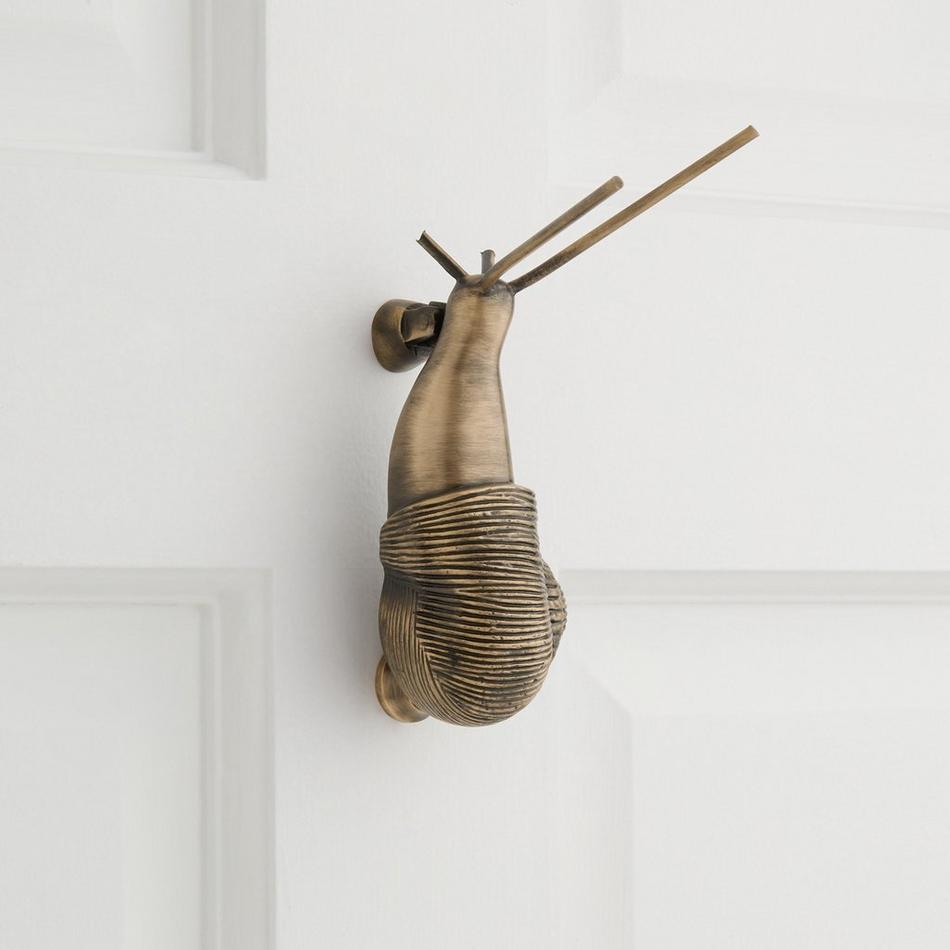Brass Snail Door Knocker, , large image number 0
