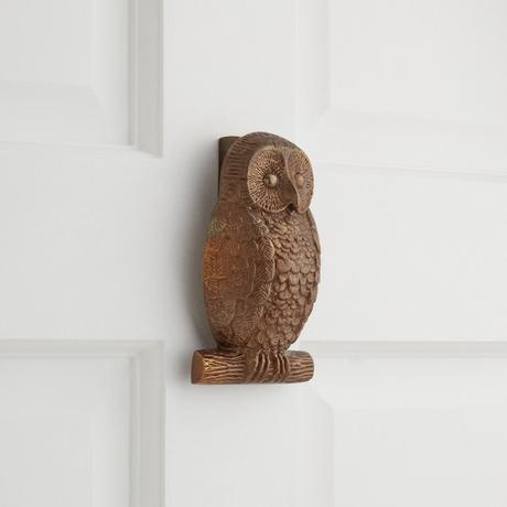 Solid Bronze Owl Door Knocker