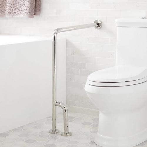 Pickens Wall-to-Floor Grab Bar in Chrome