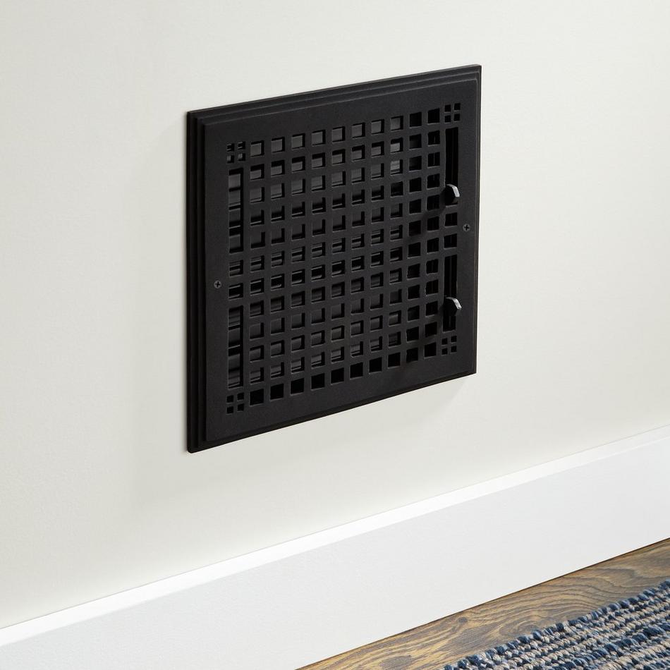 Oversized Mission Cast Iron Wall Register - 10" x 10" (11-5/8" x 11-5/8" Overall), , large image number 0