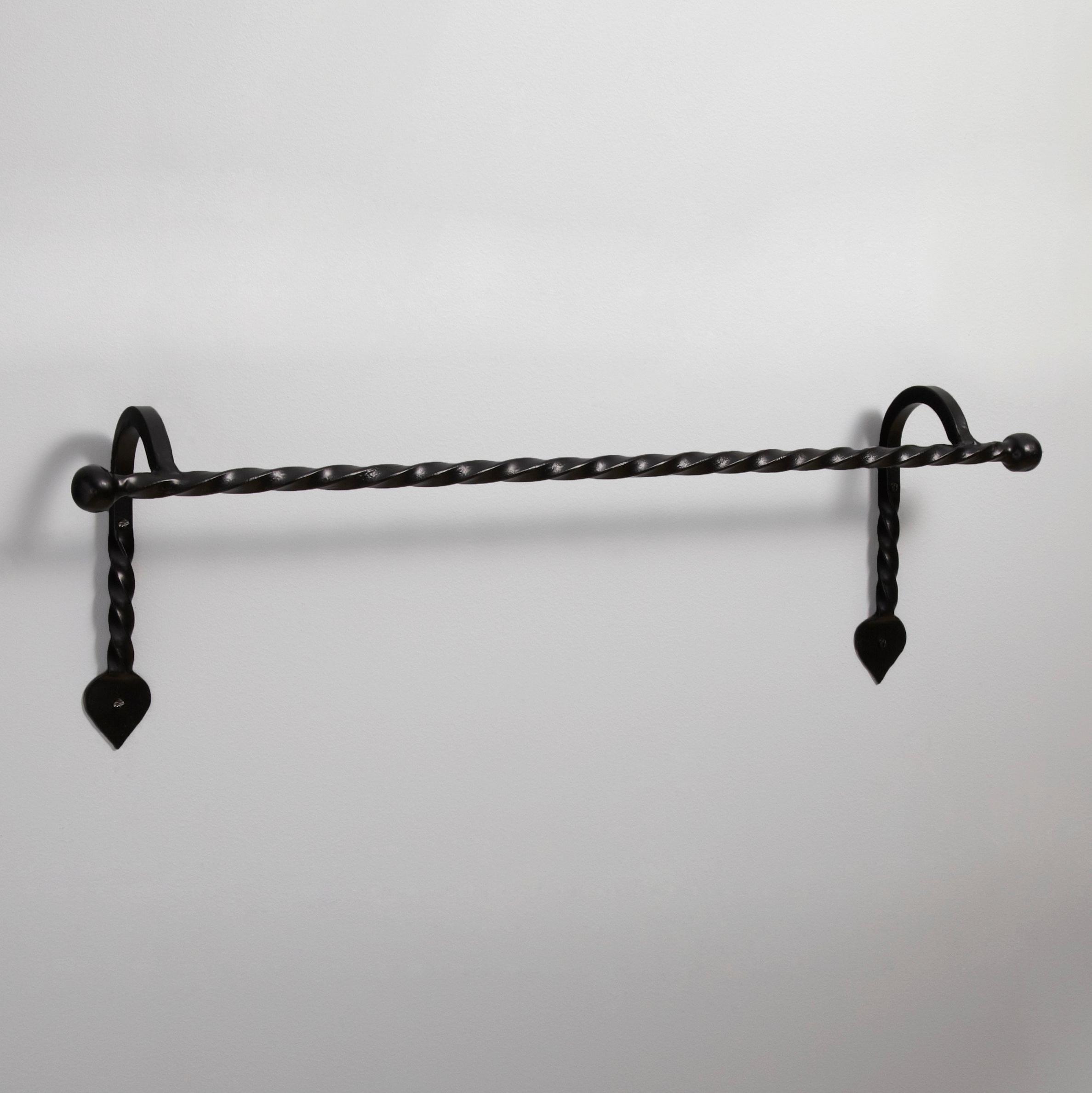 Gothic Collection Cast Iron Towel Bar Matte Black Powder Coat