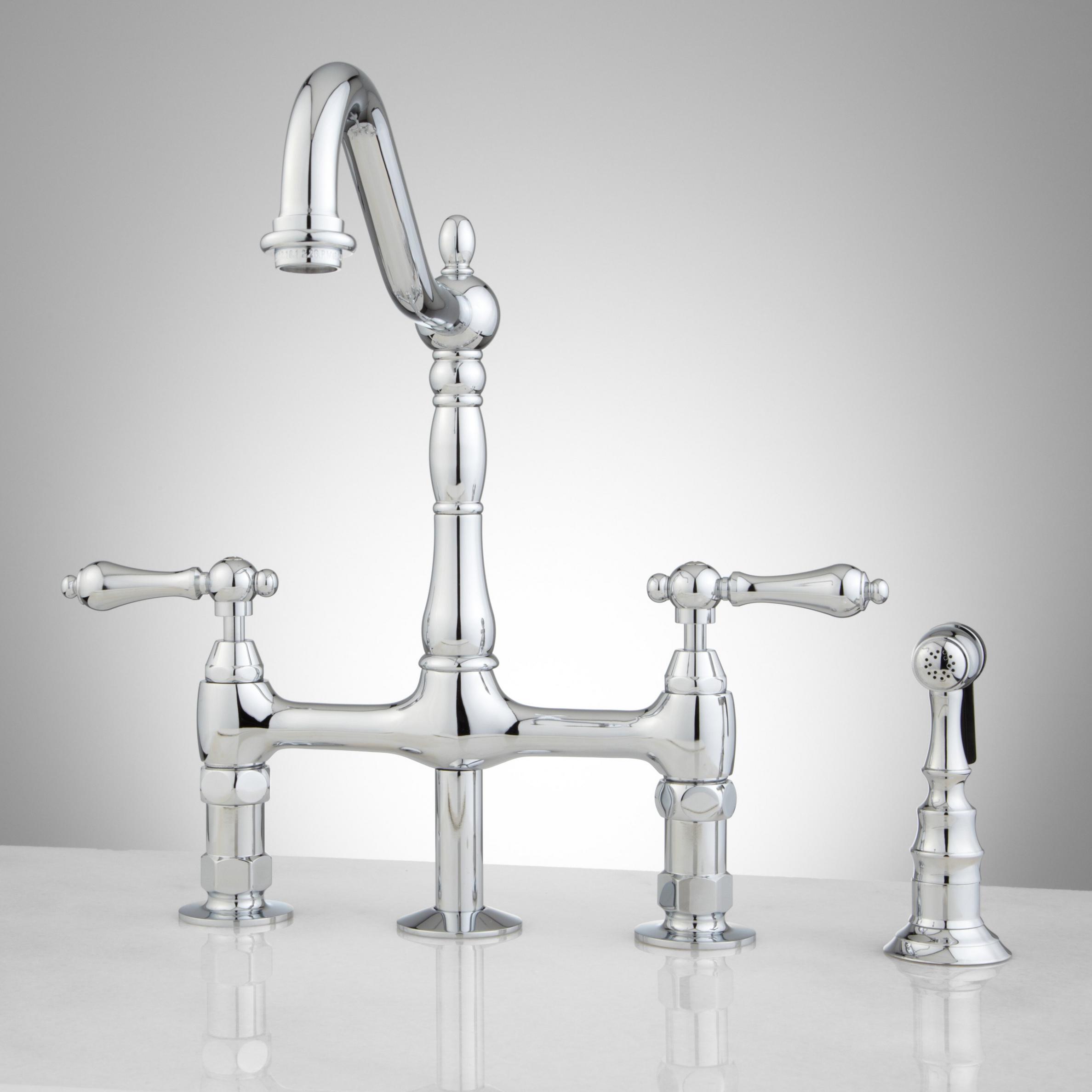Bellevue Bridge Kitchen Faucet With Sprayer Lever Handles Signature