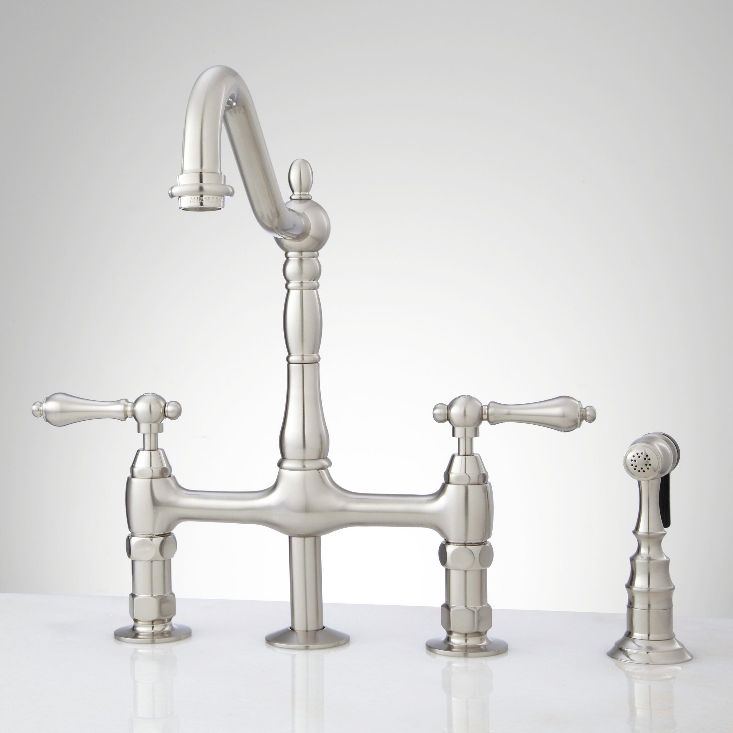 Bellevue Bridge Kitchen Faucet With Sprayer Lever Handles Signature