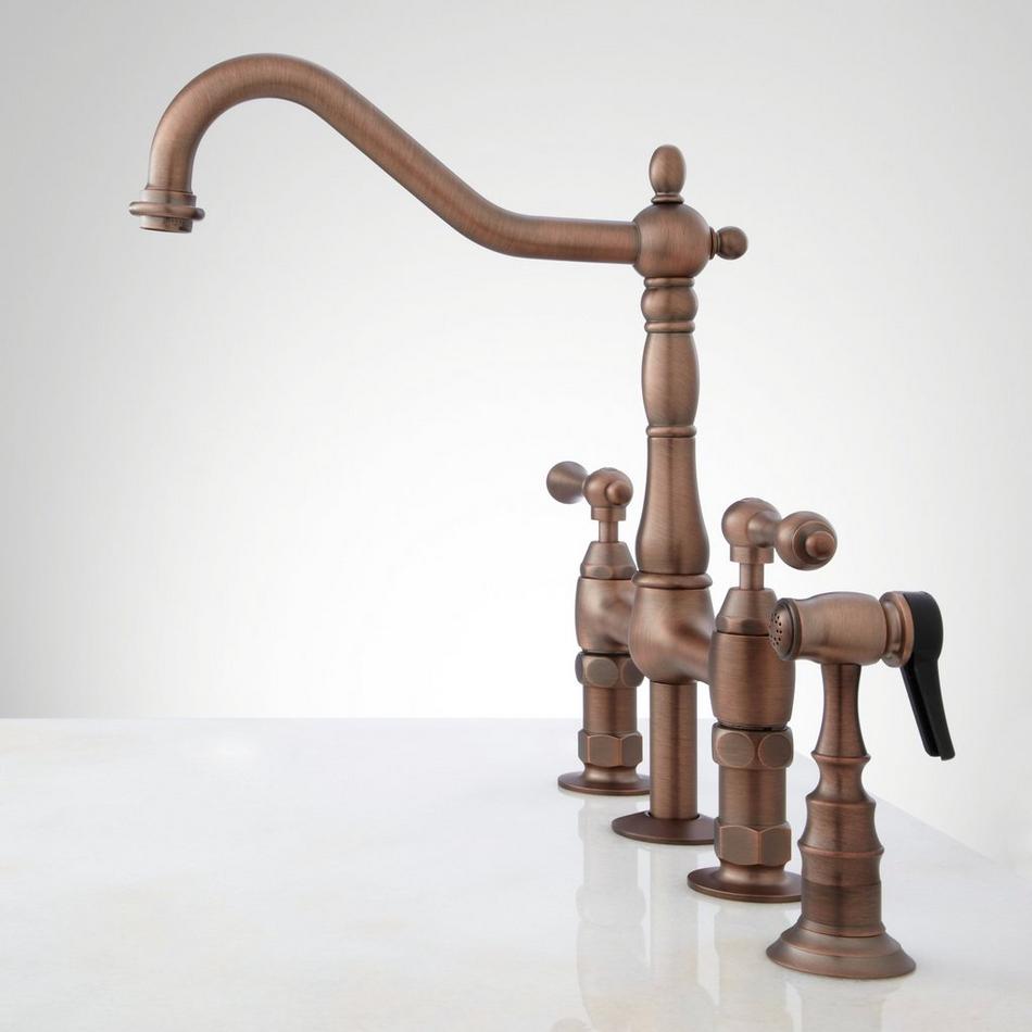 Bellevue Bridge Kitchen Faucet With Sprayer - Lever Handles, , large image number 5