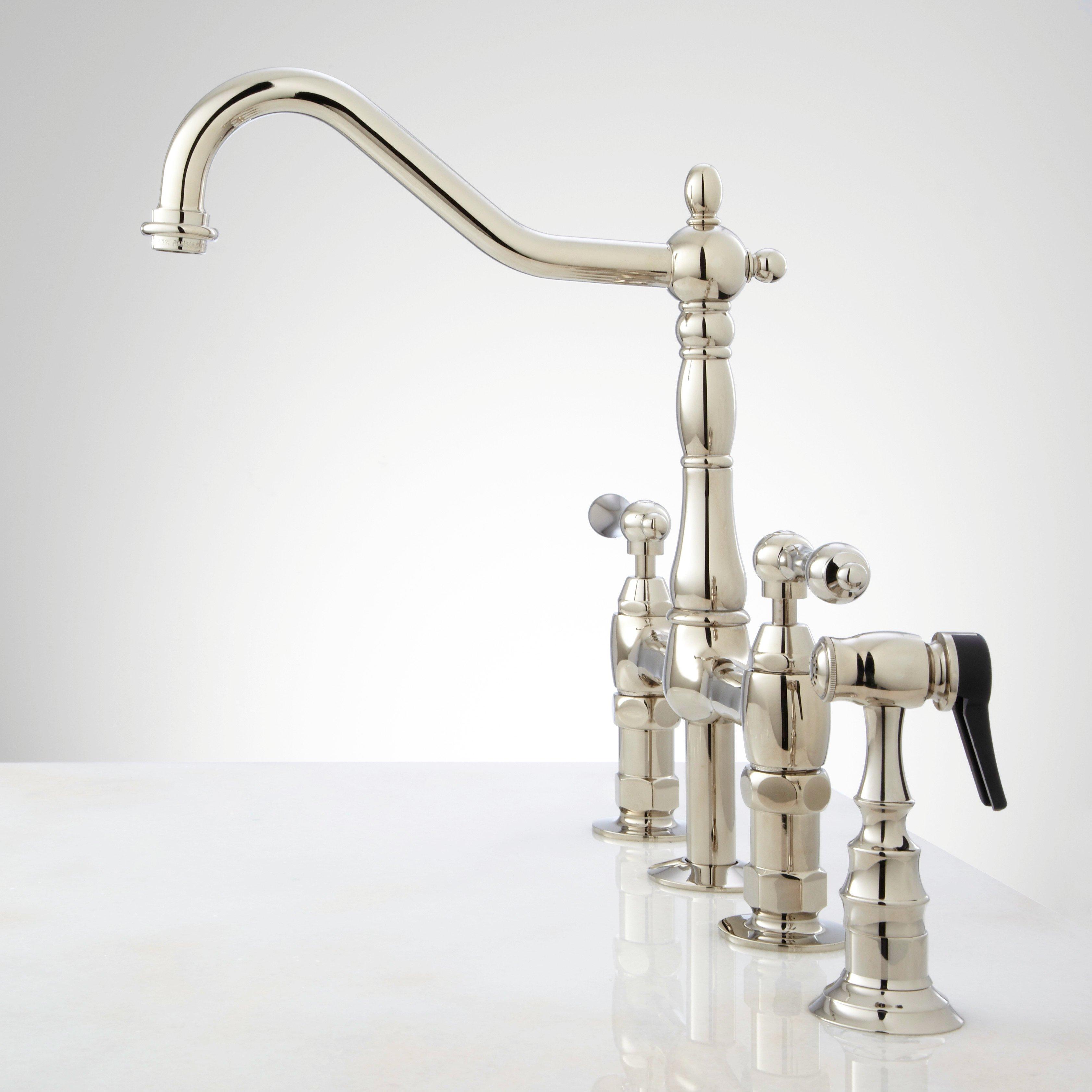 Bellevue Bridge Kitchen Faucet With Sprayer - Lever Handles