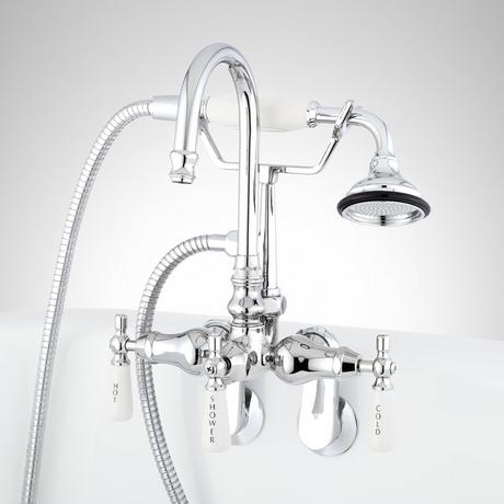 Gooseneck Tub-Wall-Mount Faucet and Hand Shower