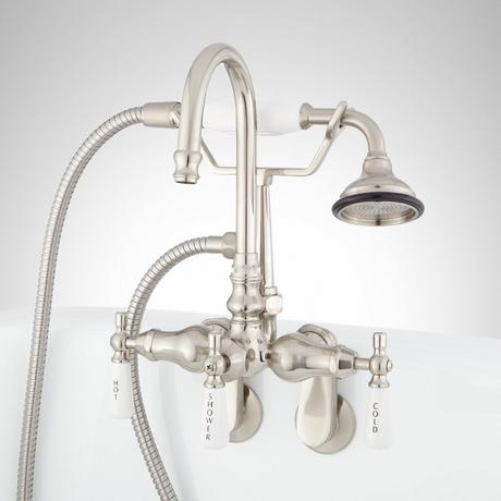 Gooseneck Tub-Wall-Mount Faucet and Hand Shower