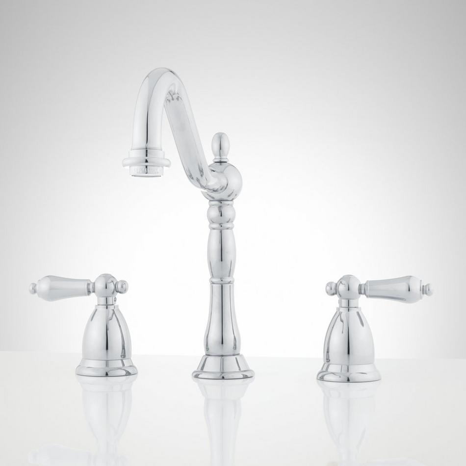 Victorian Widespread Bathroom Faucet - Lever Handles - Chrome, , large image number 0