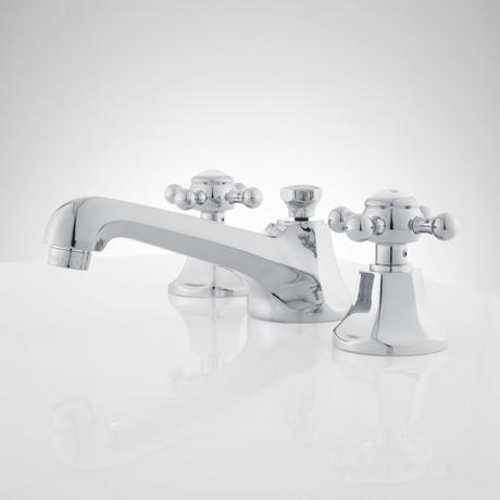 New York Widespread Bathroom Faucet - Contemporary Cross Handles - Chrome