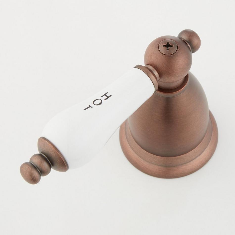 Victorian Gooseneck Bathroom Faucet - Porcelain Lever Handles - Oil Rubbed Bronze, , large image number 2