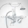 Tub Wall-Mount Telephone Faucet with Hand Shower - Porcelain Lever Handle - Chrome, , large image number 1