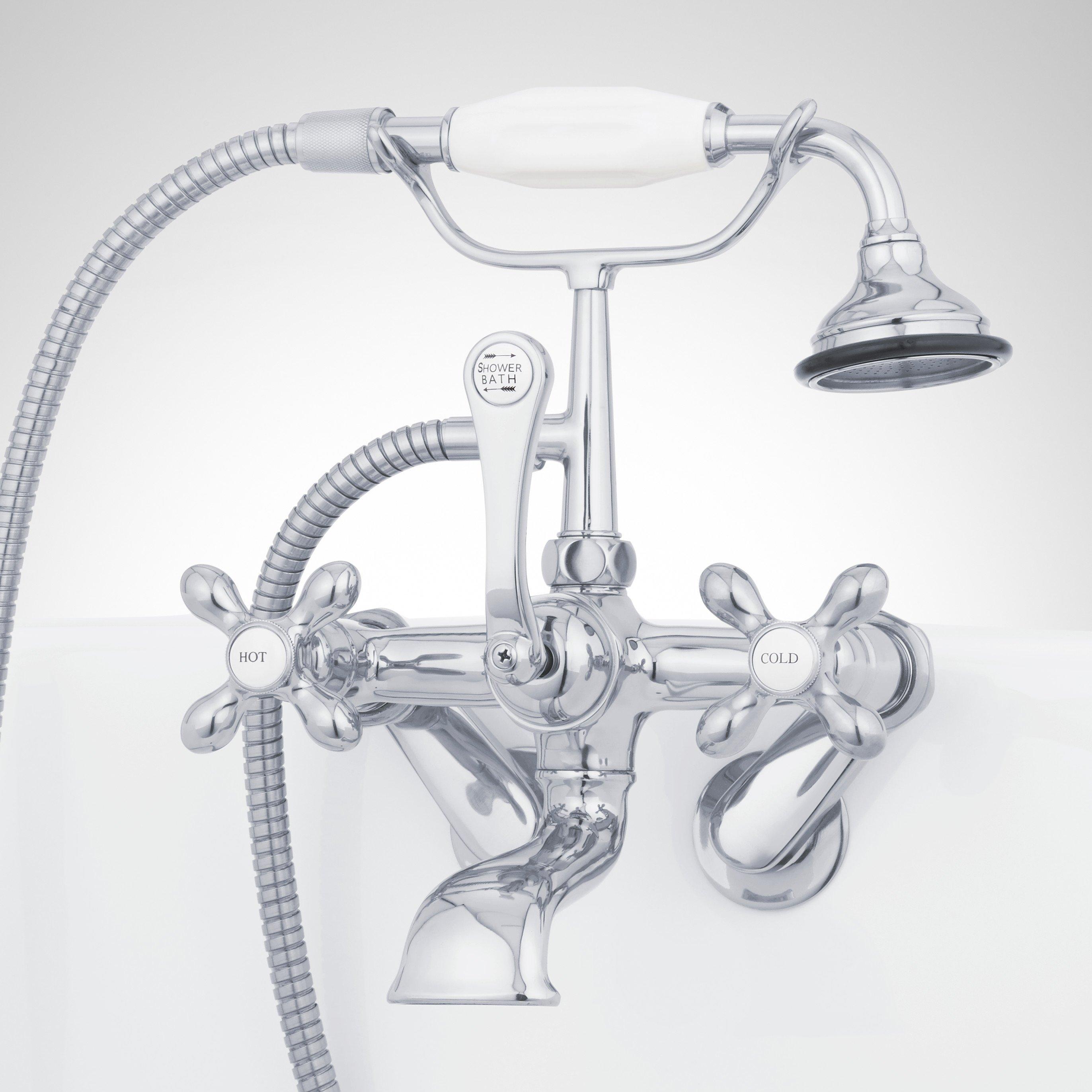 Tub Faucets Clawfoot Tub Faucets Signature Hardware   329458 Telephone Wm Tub Faucet CP Beauty10 