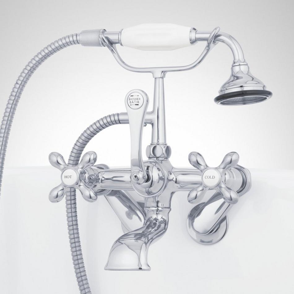 Tub Wall-Mount Telephone Faucet & Hand Shower - Cross Handle, , large image number 2