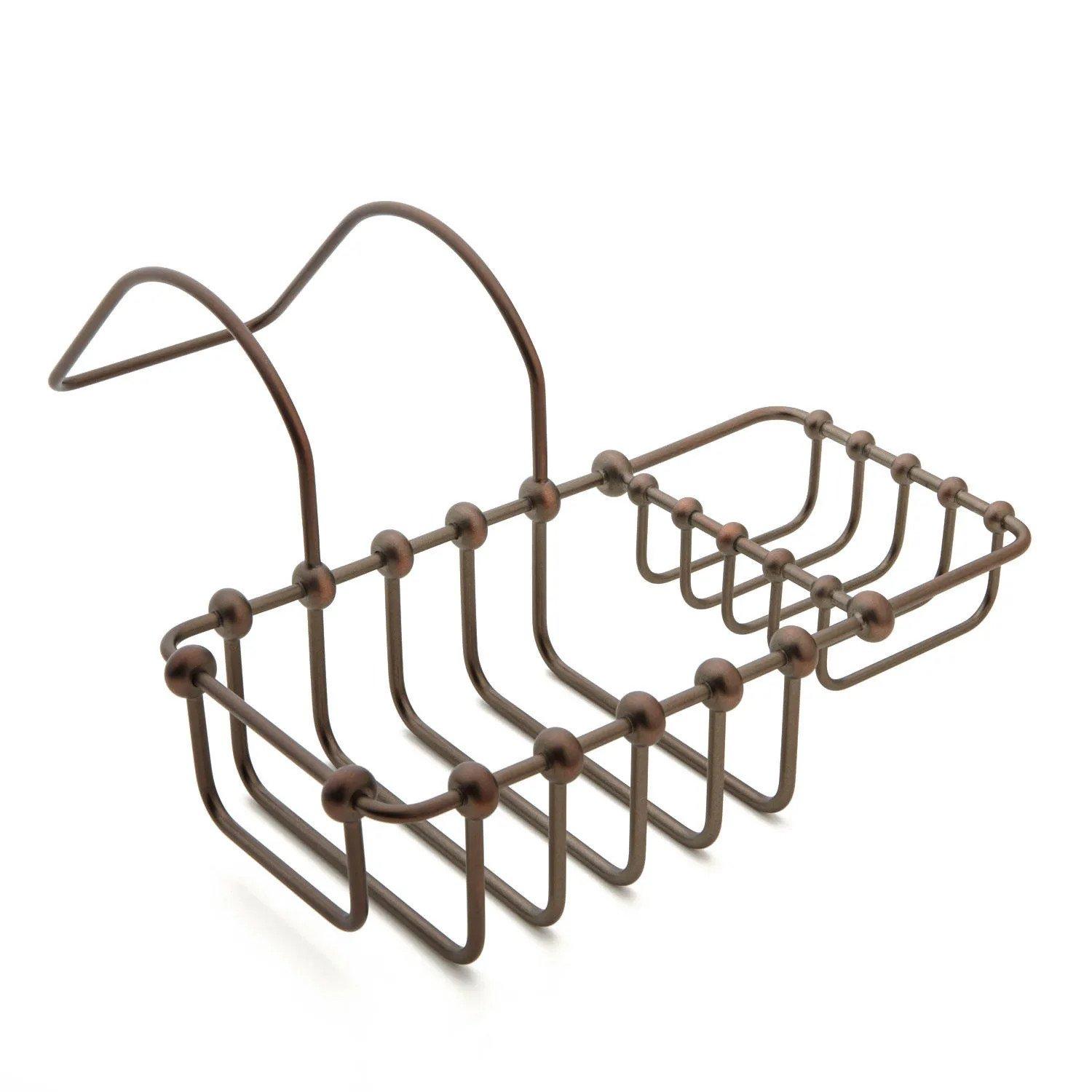 Signature Hardware Soap Basket with Sponge Holder in Brushed Nickel