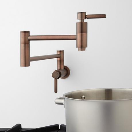 Contemporary Retractable Wall-Mount Pot Filler Faucet