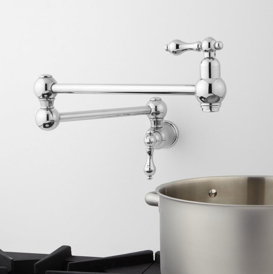 Vivan Retractable Wall-Mount Pot Filler Faucet - Chrome, , large image number 0