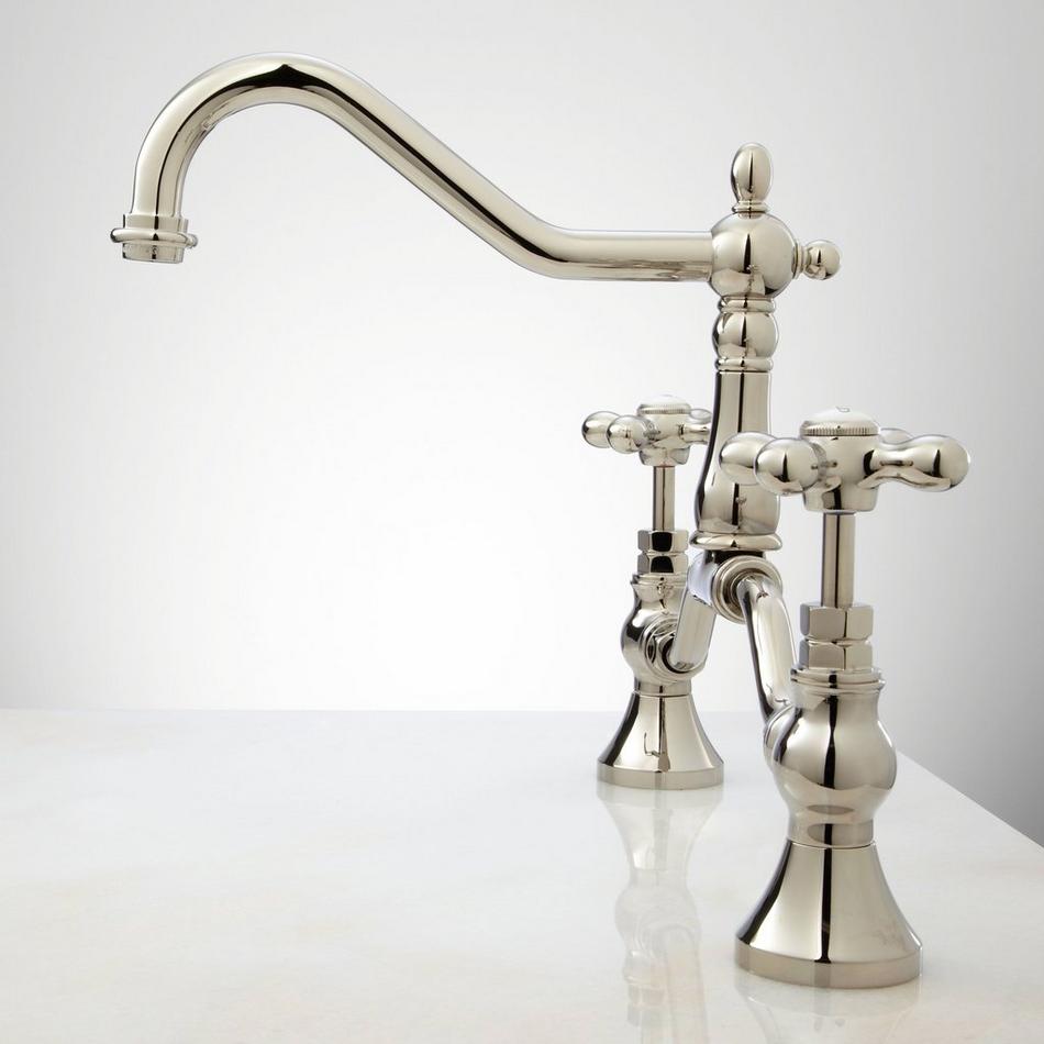 Elnora Bridge Bathroom Faucet - Cross Handles, , large image number 1