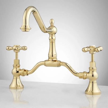 Elnora Bridge Bathroom Faucet - Cross Handles