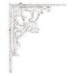 Fleur de Lis Cast Iron Shelf Bracket - 4-1/4" x 5-1/4" H - Distressed White, , large image number 0