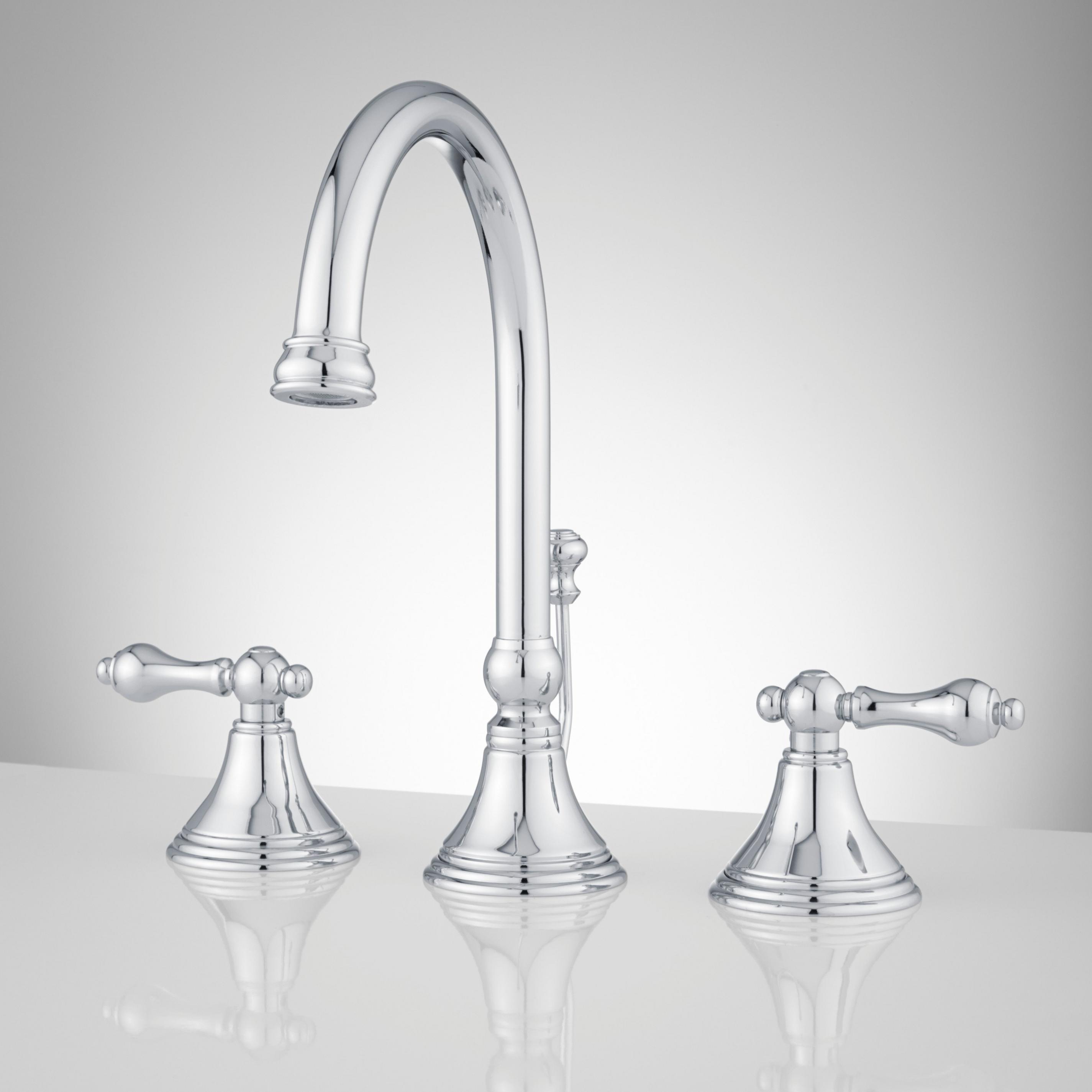 Melanie Widespread Gooseneck Bathroom Faucet - Lever Handles ...