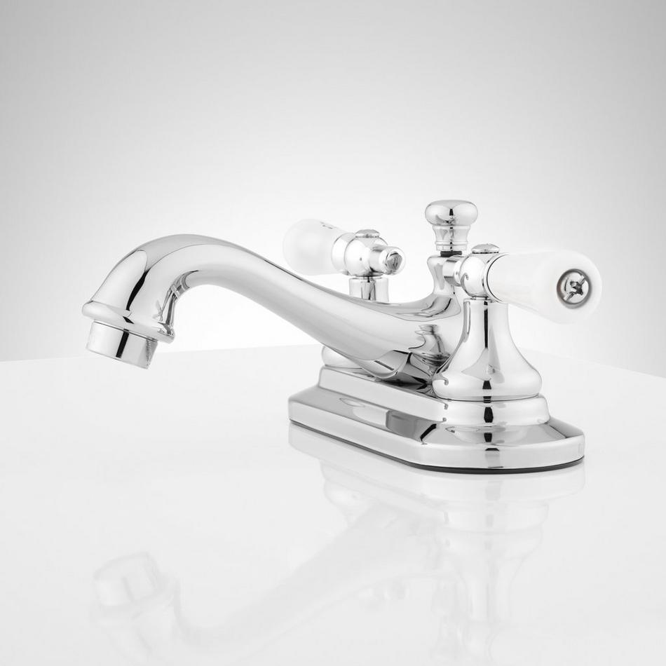 Teapot Centerset Bathroom Faucet - Small Porcelain Lever Handles, , large image number 3