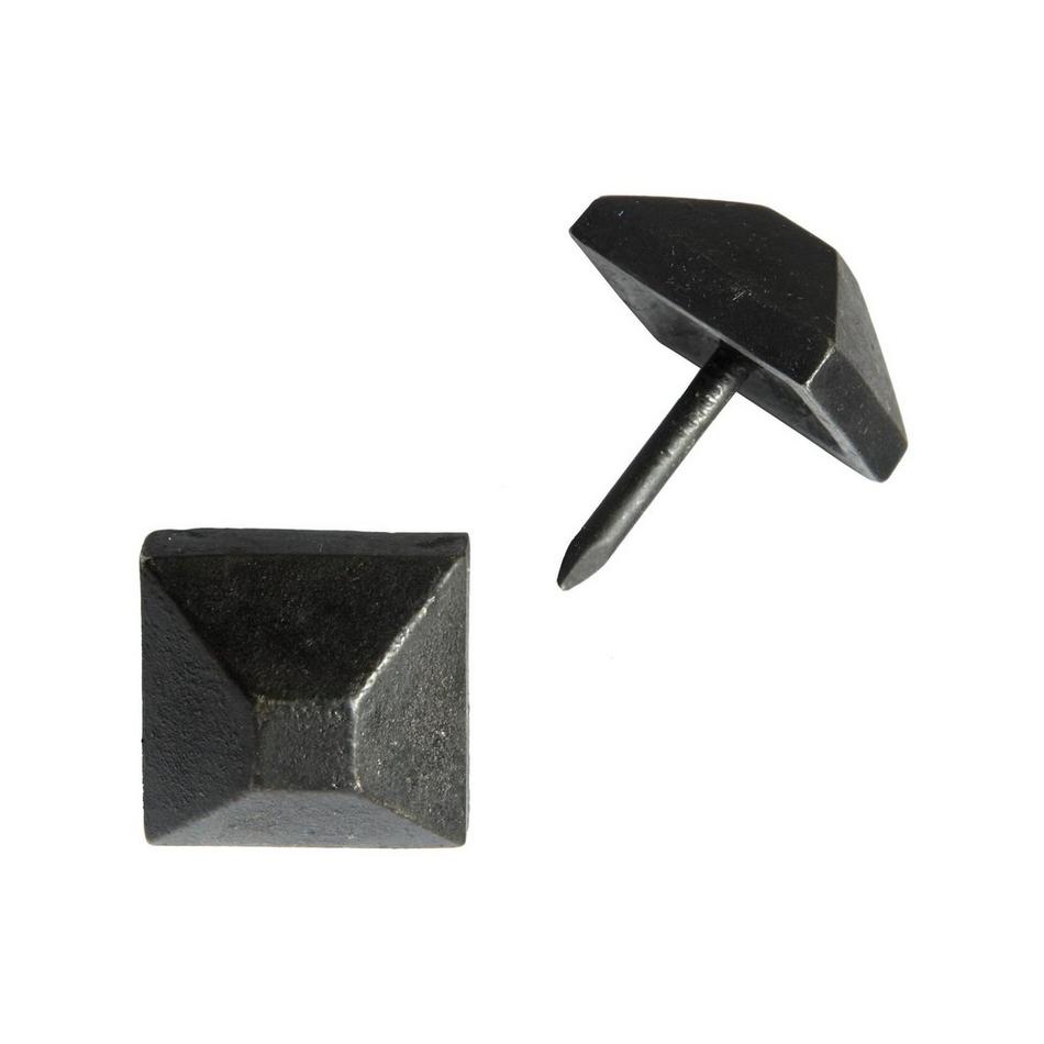 Hand-Forged Iron Square Frustum Pyramid Clavos with 1" Nail - Set of 6, , large image number 2
