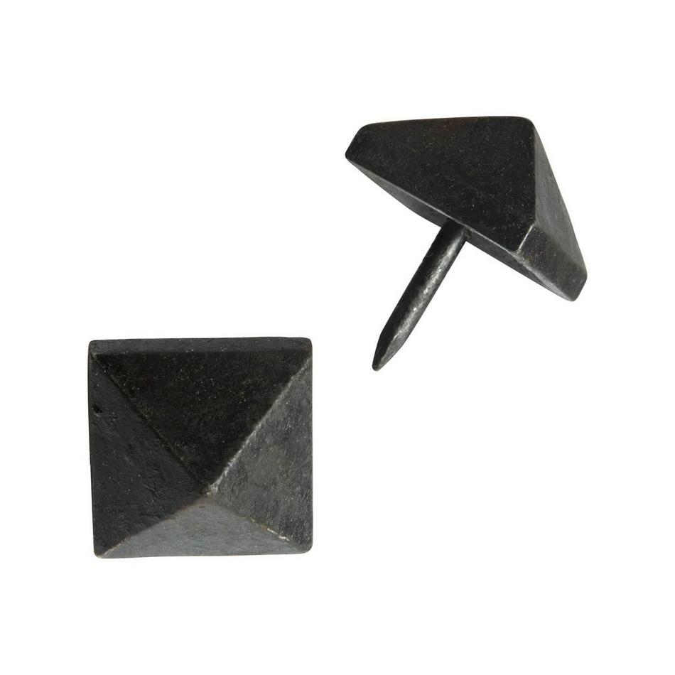 Hand-Forged Iron Square Pyramid Clavos with 1" Nail - Set of 6 - Medium - Rust, , large image number 3