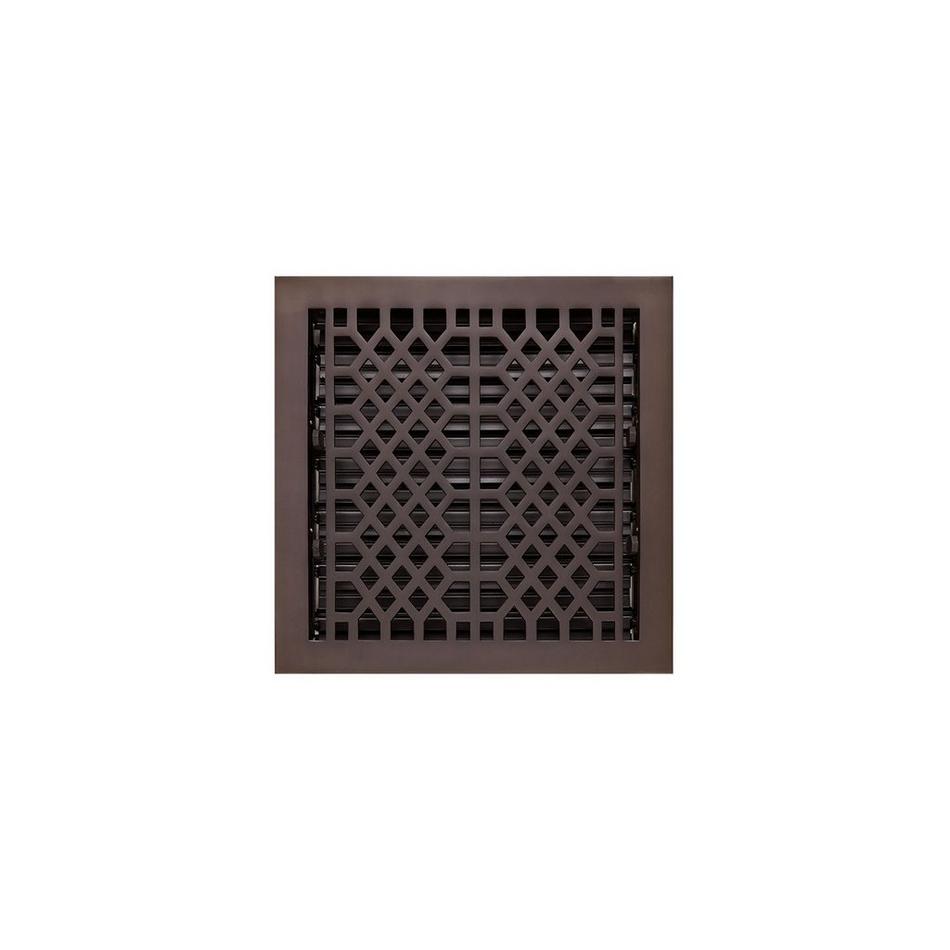 Antique Style Brass Floor Register - Bronze 12" x 12" (14" x 13-3/8" Overall), , large image number 0