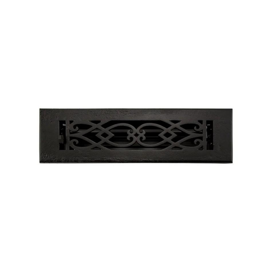 Victorian Cast Iron Floor Register - 2-1/4" x 10" (4" x 11-5/8" Overall), , large image number 0