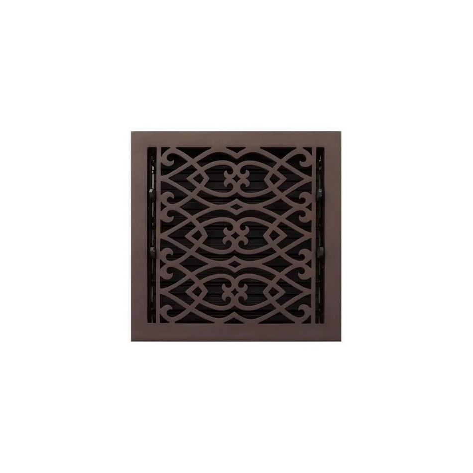 Victorian Brass Floor Register - Bronze 8"x 8" (9-5/8"x9-7/8" Overall), , large image number 0