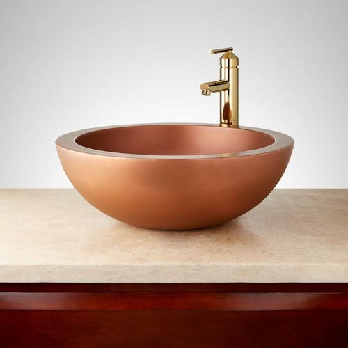 18" Burgan Double-Wall Copper Vessel Sink