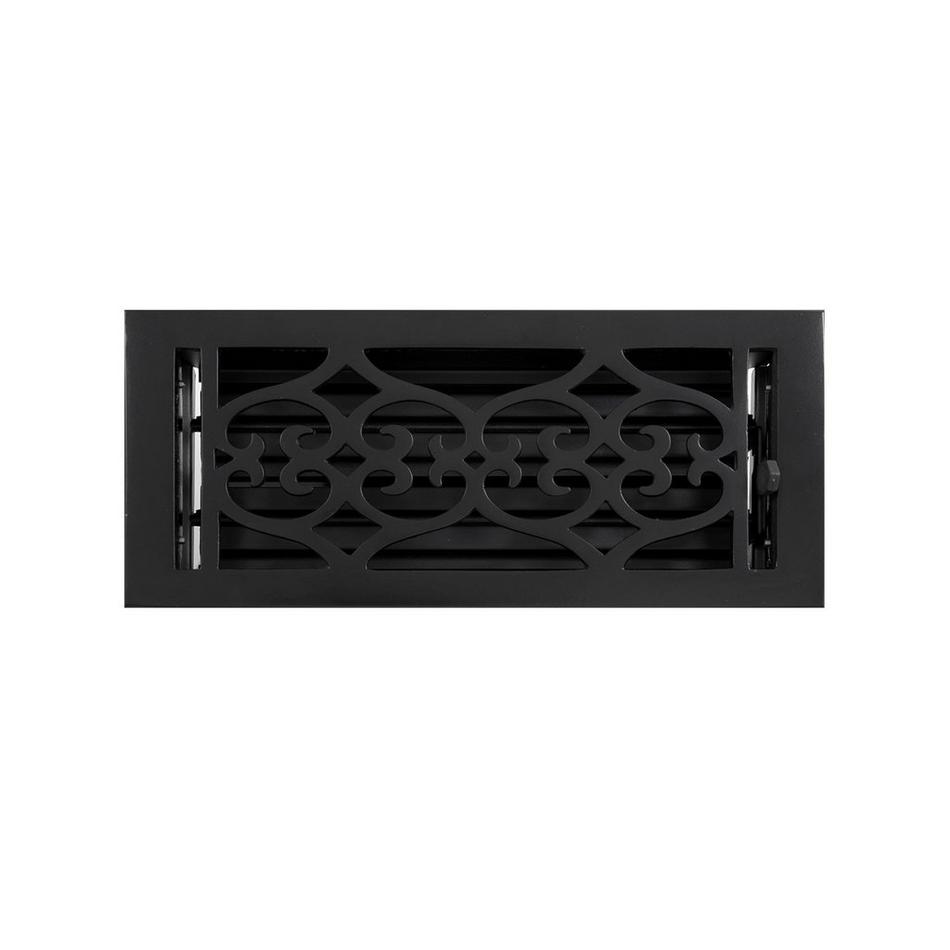 Old Victorian Cast Iron Floor Register - 4" x 10" (5-1/4" x 11-1/8" Overall), , large image number 0